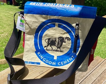 Medium Messenger Bag - Recycled Cement Sack - “Joseph” - Buffalo