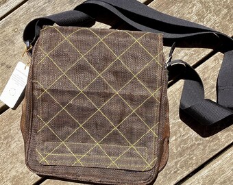 Recycled Orchard Netting - Small Tote Bag  - Brown