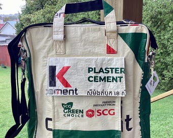Laptop/Document Bag - “Opal” design - Recycled Cement Sack - K Cement Go Green