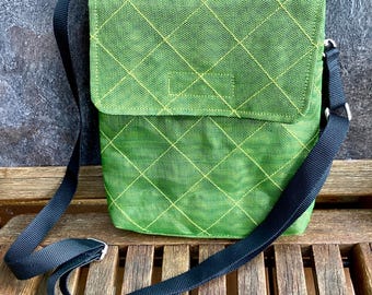 Recycled Orchard Netting - Shoulder Bag - Style “Fiona” - Lime Green