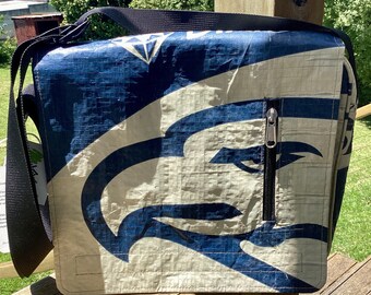 Medium Messenger Bag - Recycled Cement Sack - “Joseph” - Eagle