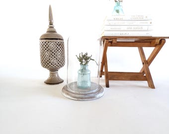 Vintage Glass Dome Cloche : Table Centerpiece Shelf Decor