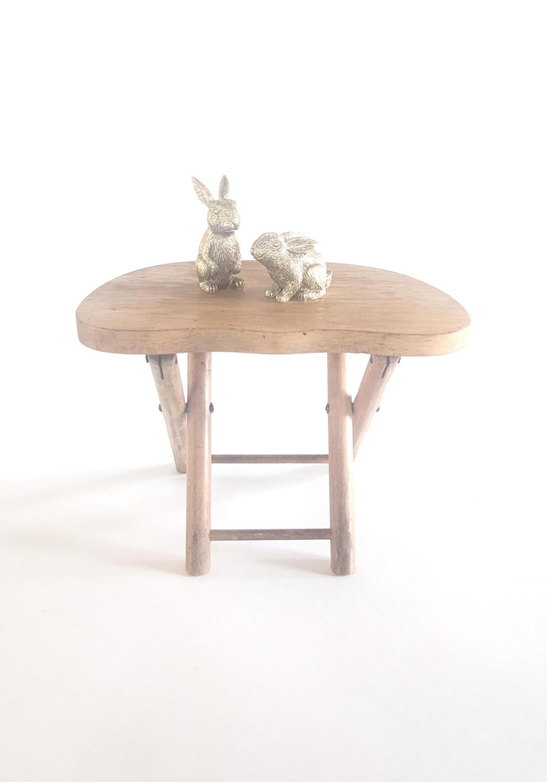Vintage NEVCO Folding Stool: Mid Century Wood Step Stool, Plant Stand ...