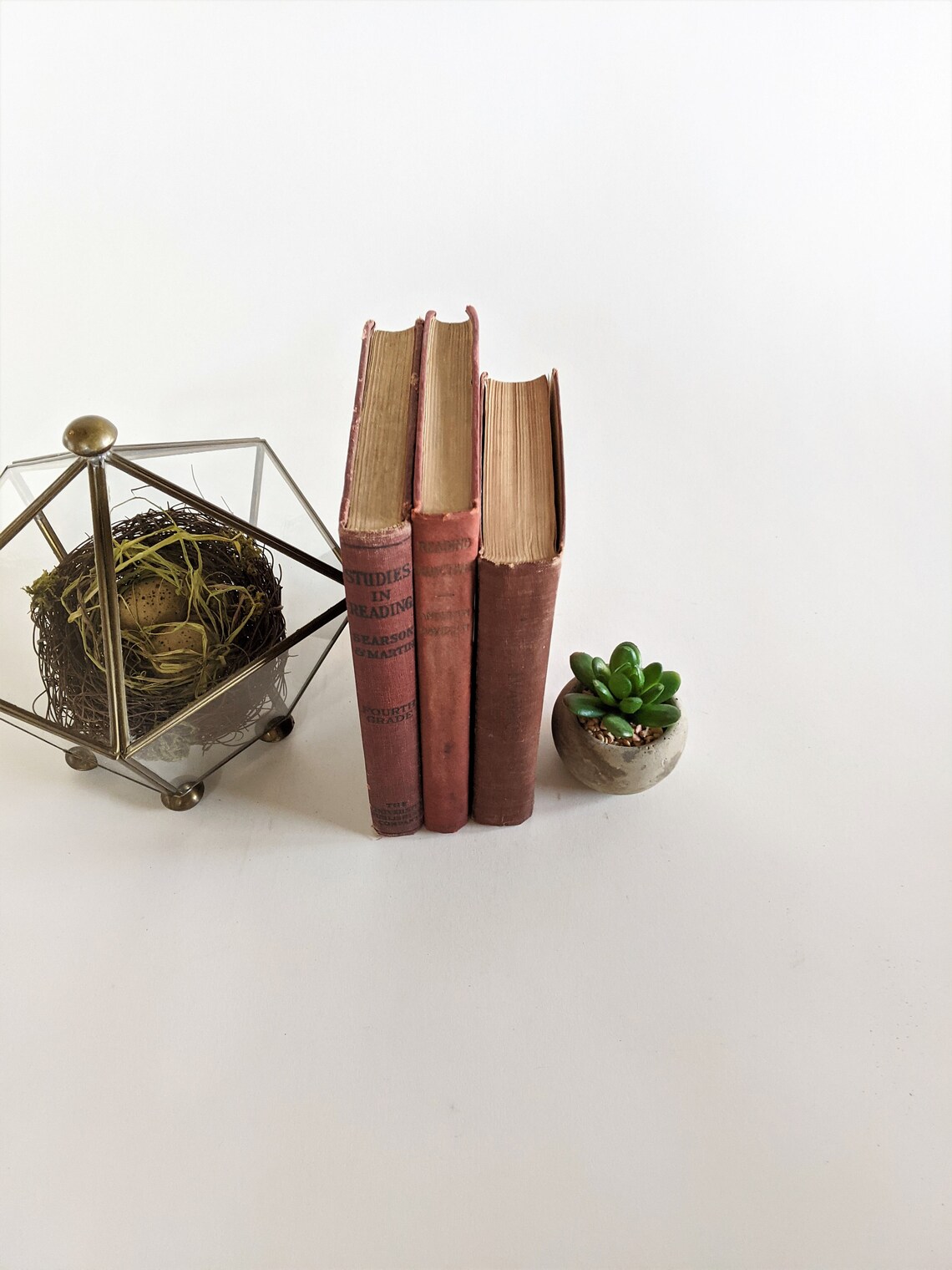 Burgundy Books Vintage Decorative Book Set Book Bundle Shelf Etsy