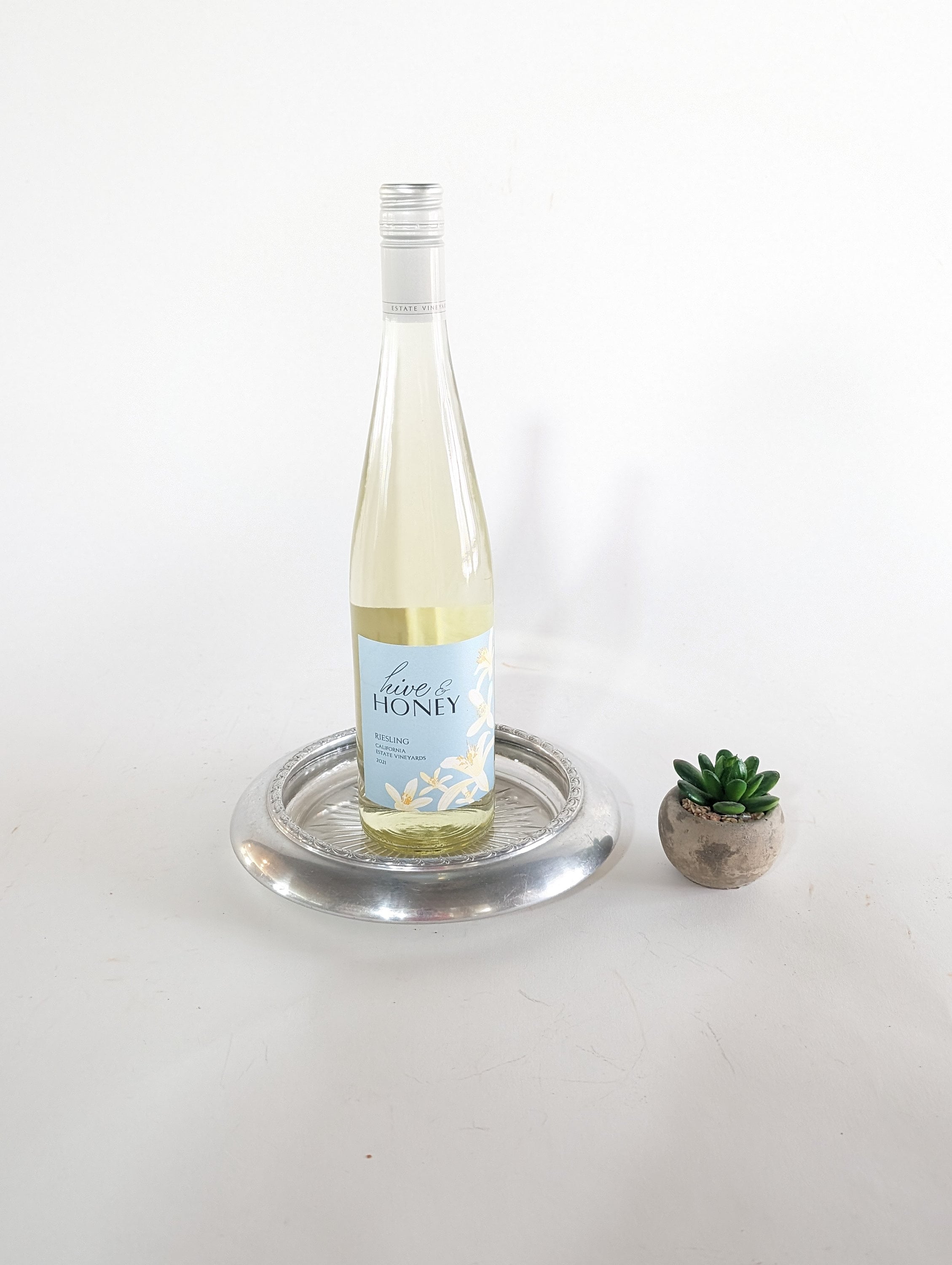 Vintage Wine Bottle Coaster Large Sterling Silver Glass Table Setting Tablescape Traditional Dining Bar Accessory Birthday Wedding Gift