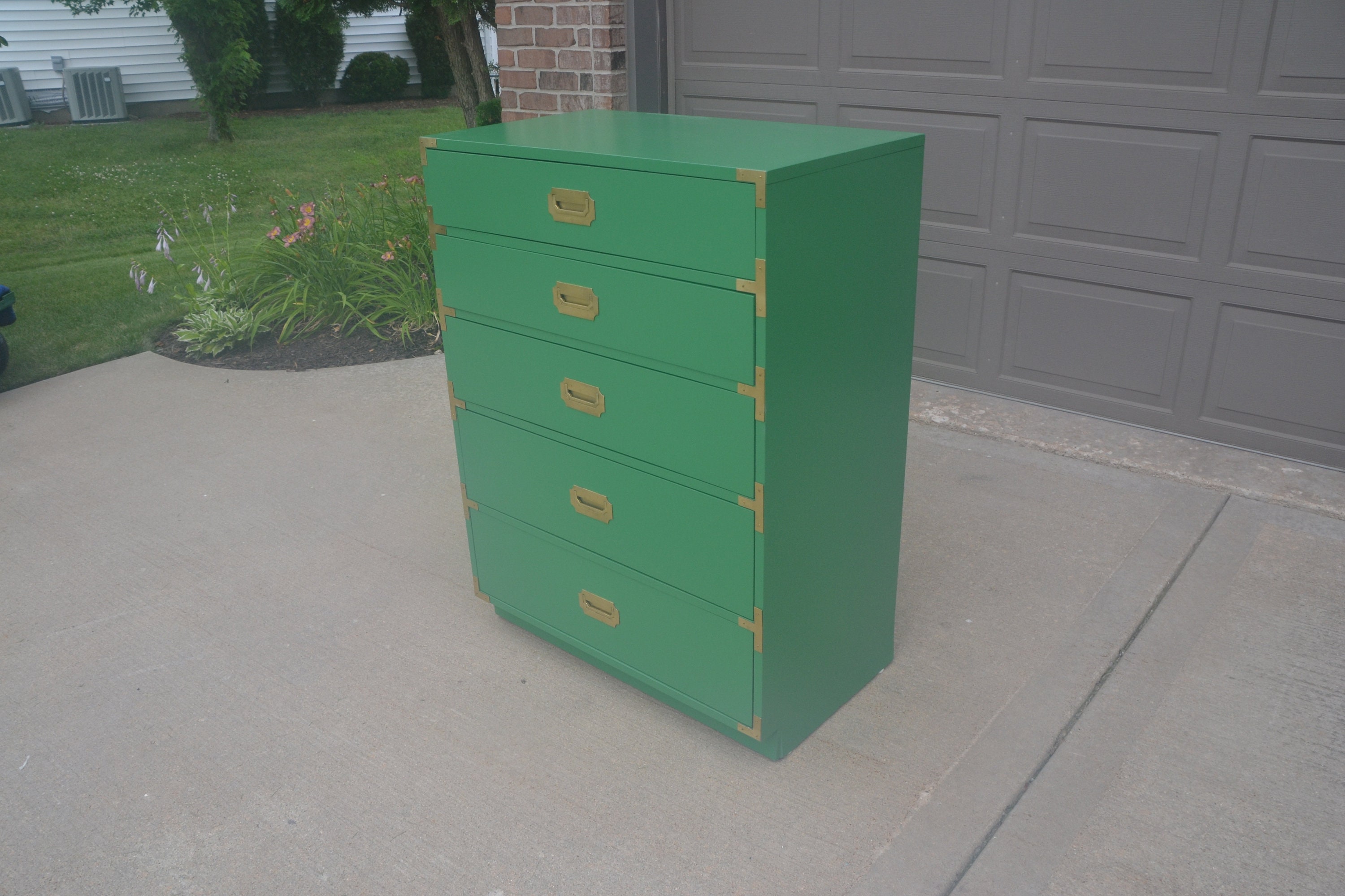 Campaign Dresser Kelly Green Dresser Chest Of Drawers Etsy