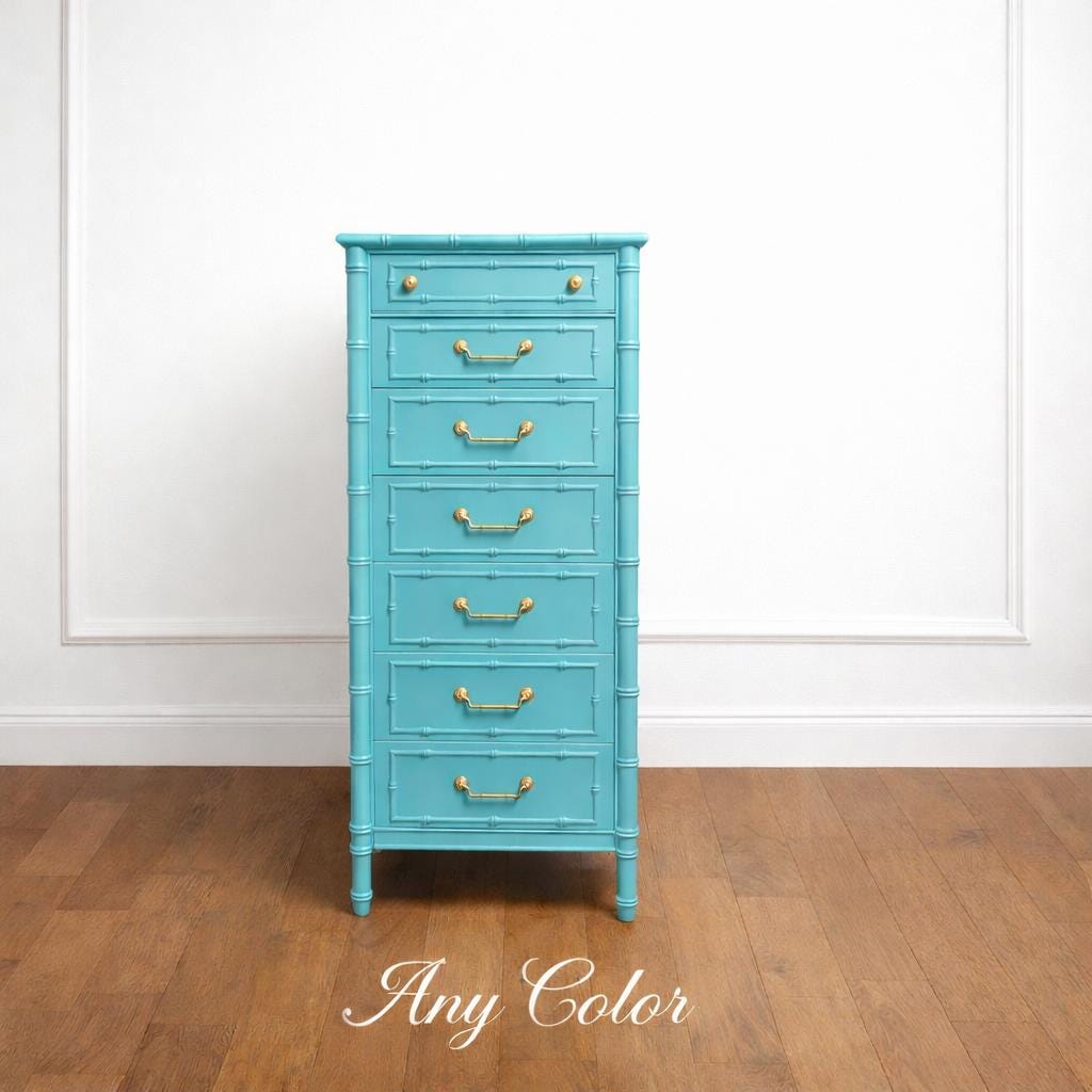 Faux Bamboo Dresser Blue - Etsy
