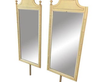 Pair of faux bamboo mirrors .any color included
