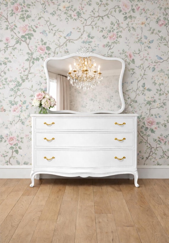 ★DREXEL HERITAGE チェスト キャビネット Touraine Drexel Touraine Dresser and Mirror in Any Color - Etsy