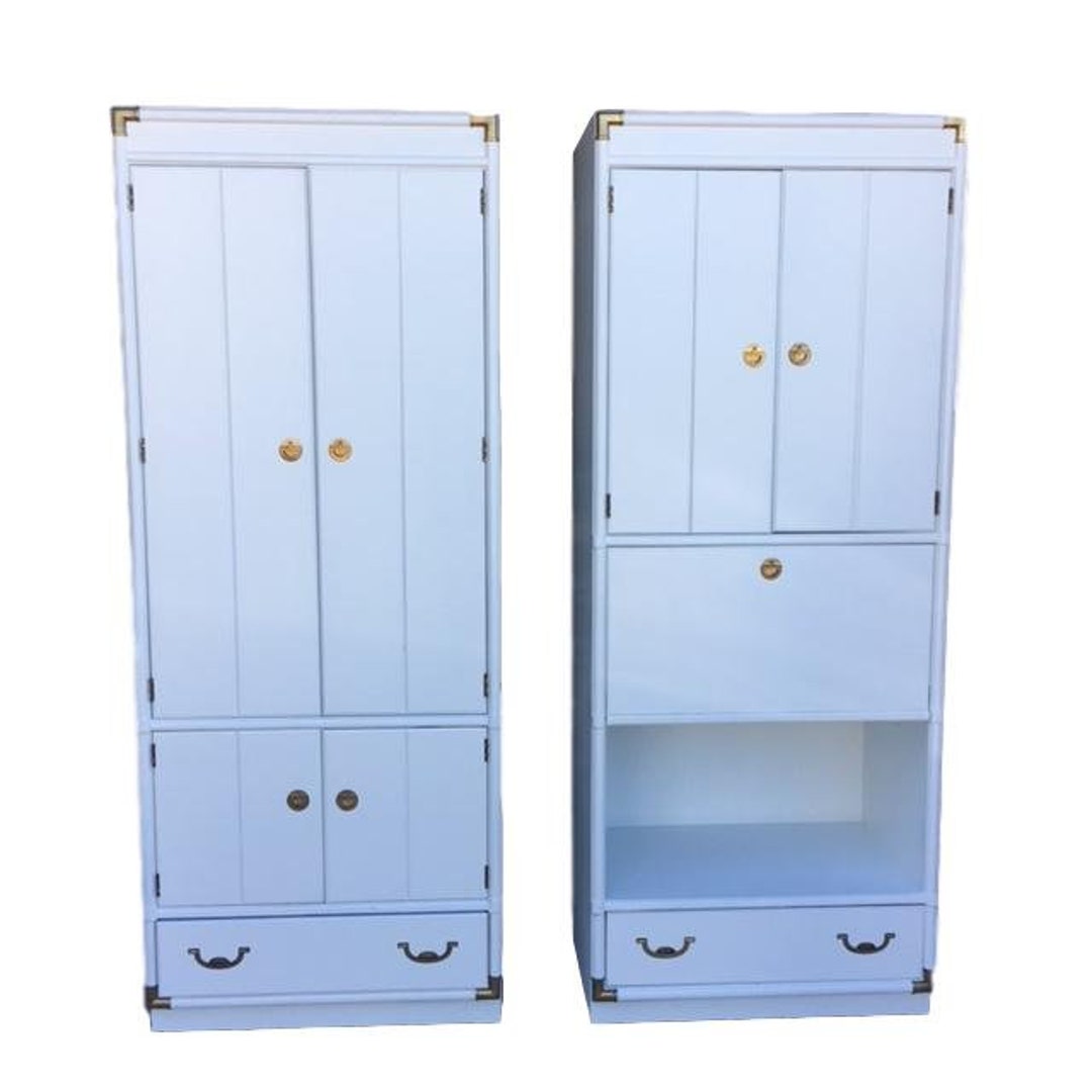 SOLD Storage Drexel. Tall Drawers Shelves Campaign Etsy