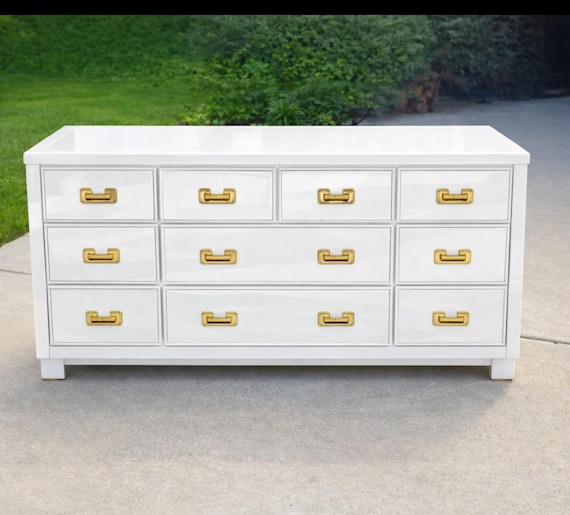 campaign dresser Carlyle Campaign Dresser Navy | 3-Drawer Chest