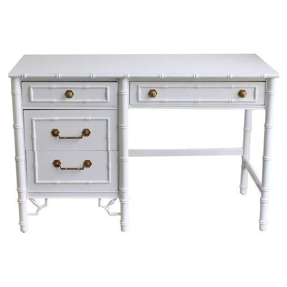 White cheap bamboo desk