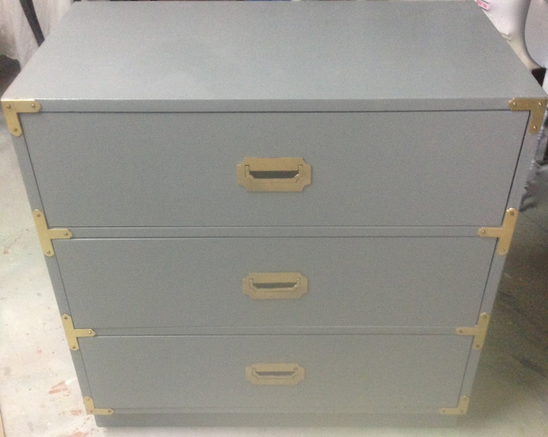 Campaign 3 Drawer Gray Dresser Etsy