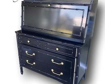 faux bamboo lacquered desk