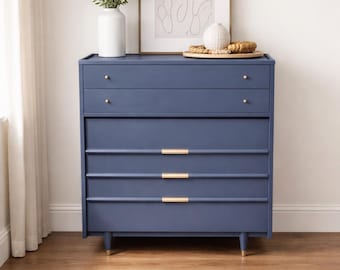 modern navy dresser SOLD: Slate Blue MCM Midcentury Modern Dresser Chest of Drawers