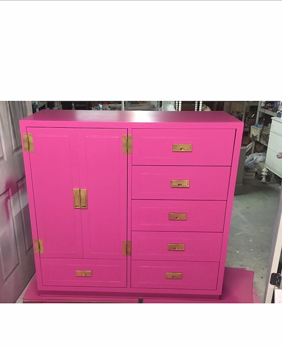 pink campaign dresser SOLD Campaign Storage / Dresser Customizable