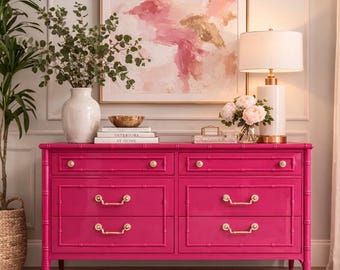 bamboo dresser Green Faux Bamboo Triple Dresser