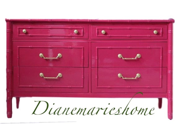 Thomasville Faux Bamboo Lacquer Dresser Etsy