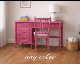 Faux bamboo desk and chair