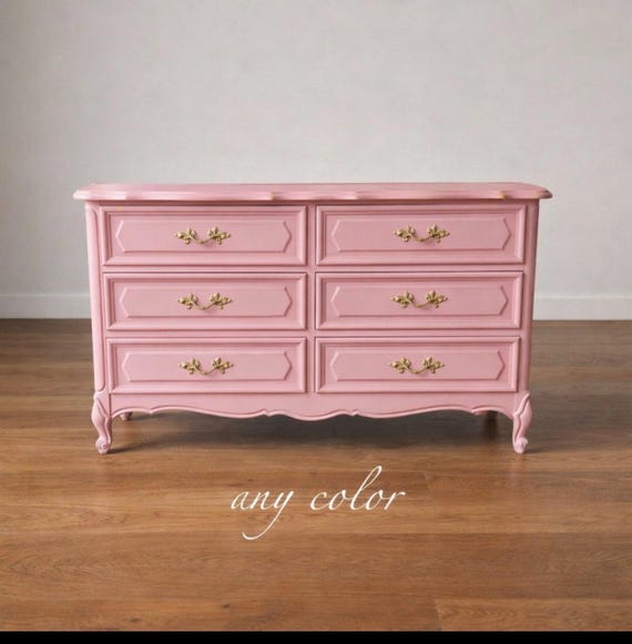 6 drawer dresser pink French 6 Drawer Dresser Ask About Custom Color