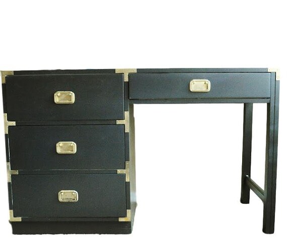 Sold Campaign Desk One Finished In Black 1 For Customizing Etsy
