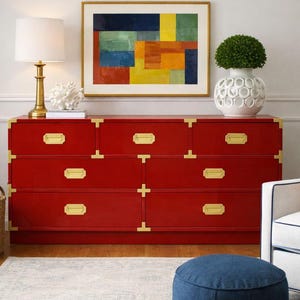 campaign dresser Finished in Red or Can Customize Celebrations by Sydney's Closet Painted 21SIX Color::#35-Navy this dresser offers customizable