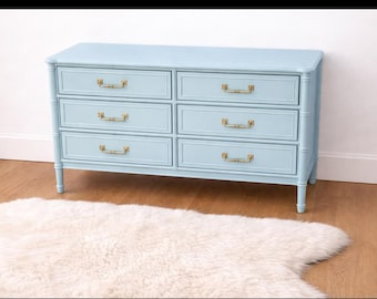 Faux Bamboo Henry link 6 drawer dressers