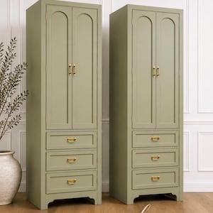 pair of Thomasville Embassy cabinets . Painting included or the wood finish
