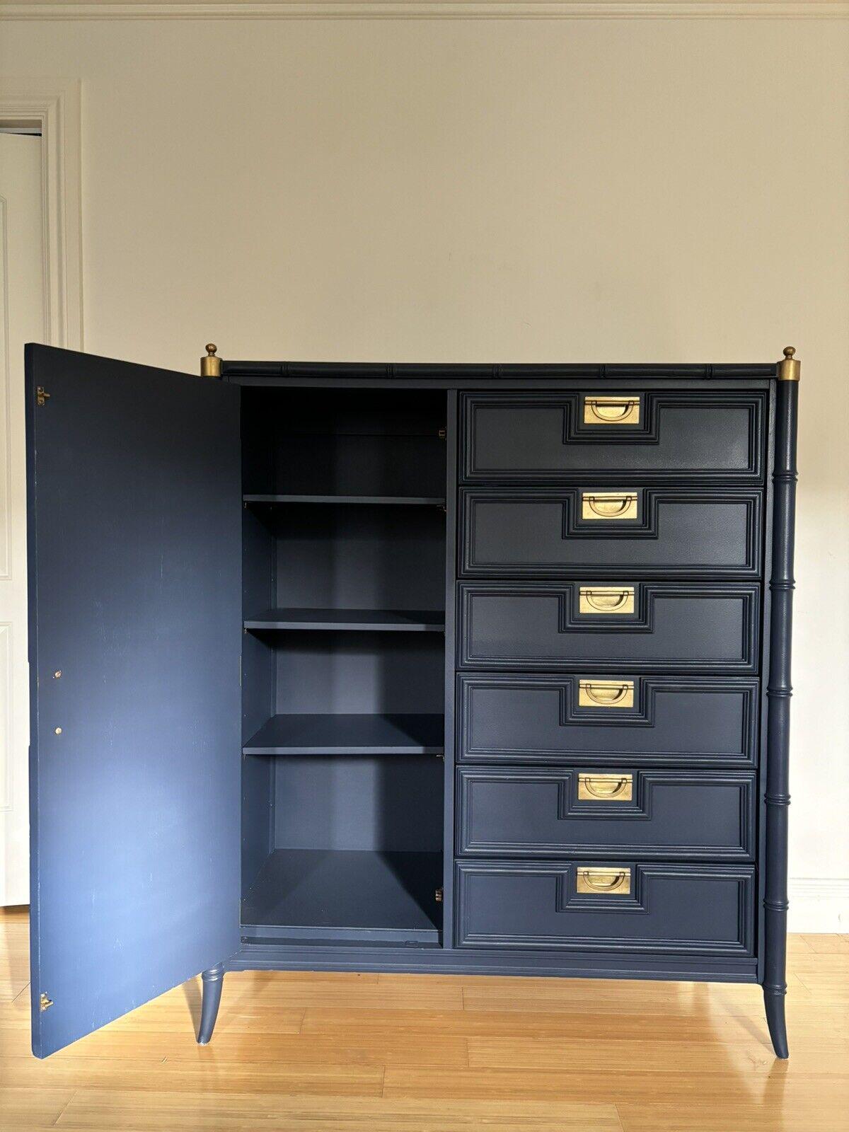 Stanley Faux Bamboo Armoire Highboy Customize - Etsy