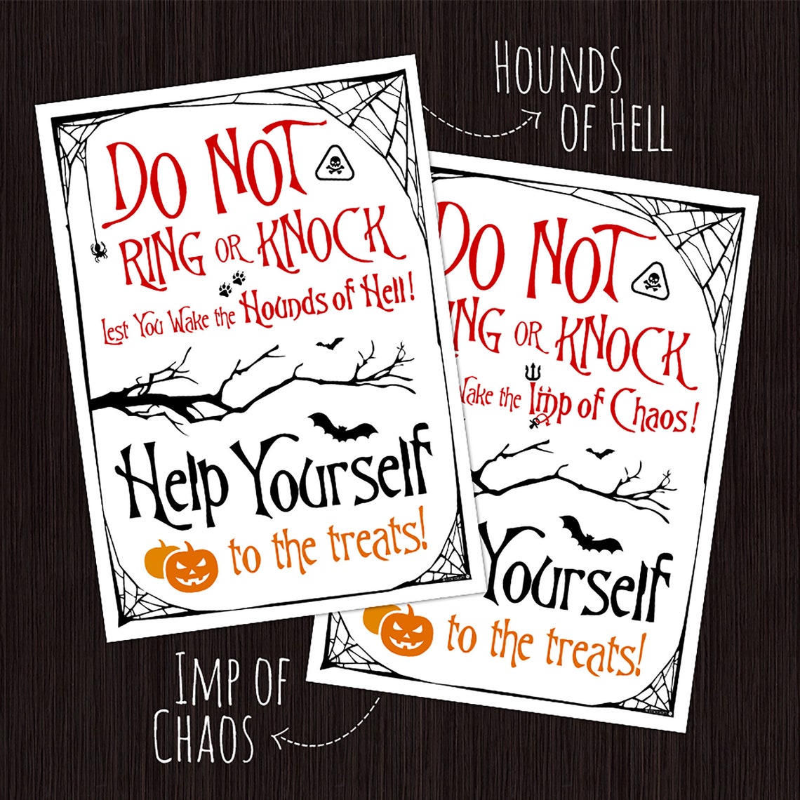 Halloween Poster for Barking Dog / Dogs Do Not Knock or Ring | Etsy