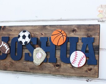 Boys Sports Decor Etsy