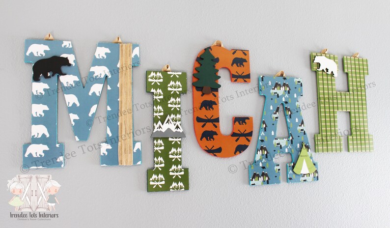 13 5 Large Camping Letters Cabin Nursery Decor Etsy