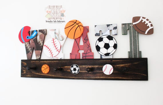 Sports Coat Rack Custom Kids Sport Coat Rack Kids Sports Decor Sports Decor Sports Etsy Sports Coat Rack Custom Kids Sport Coat Rack Kids Sports Decor Sports Decor Sports Etsy