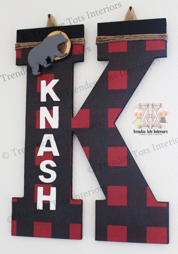 buffalo plaid nursery wall decor
