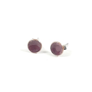 Hallon emaljörhängen, 8 mm kopparörhängen, sterlingsilverstolpar