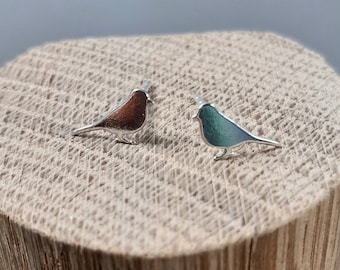 Silver Sparrow Stud earrings, silver bird stud earrings