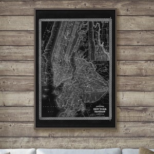 1870 New York City and Brooklyn map reprint, NYC map reprint - 5 large/XL sizes up to 54&quot; x 36&quot;& 3 color choices - sold unframed