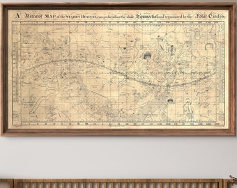 1810 Celestial Chart reprint, Map of the Universe reprint - geek gift - 4 large/XL sizes up to 50" x 28" & 3 color choices - sold unframed