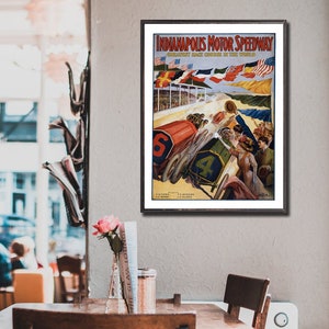1909 Indianapolis Motor Speedway poster reprint, vintage car racing reprint - 4 sizes up to 22x28