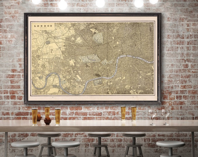 Victorian London Map Print: 1887 Cram's Atlas Reprint