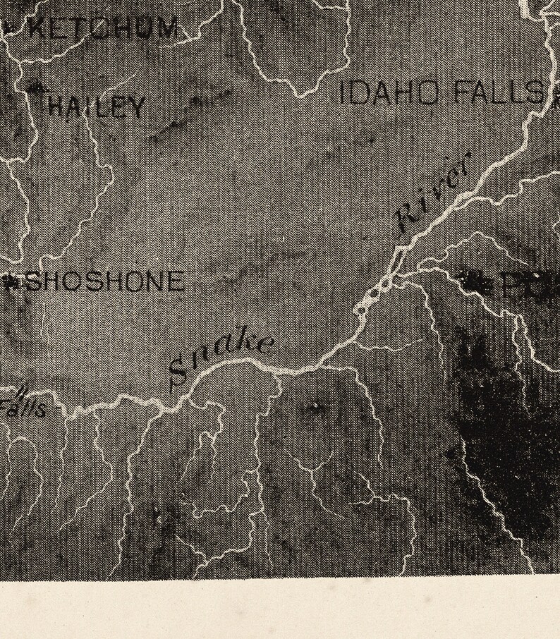 Idaho Relief Map Reprint, Vintage Idaho Map Reprint - 6 Large/xl Sizes ...