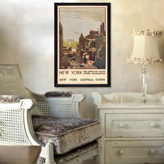 1920 New York City Train Poster Vintage NYC Travel Poster | Etsy
