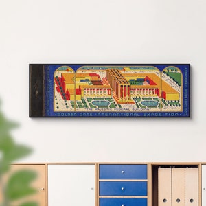 Retro San Francisco Golden Gate Int&#39;l Expo Matchbook poster #3: Federal Building - 12x36&quot; on heavyweight matte or fine art paper- UNFRAMED