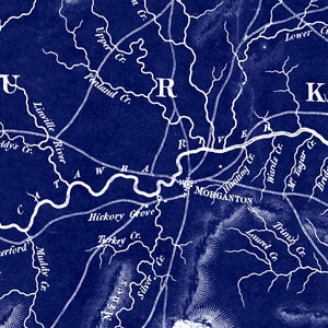 1833 North Carolina map reprint , Tar Heel map gift, 3 sizes (printed in 3 pieces) up to 90x36" & 3 color choices - sold UNFRAMED image 9