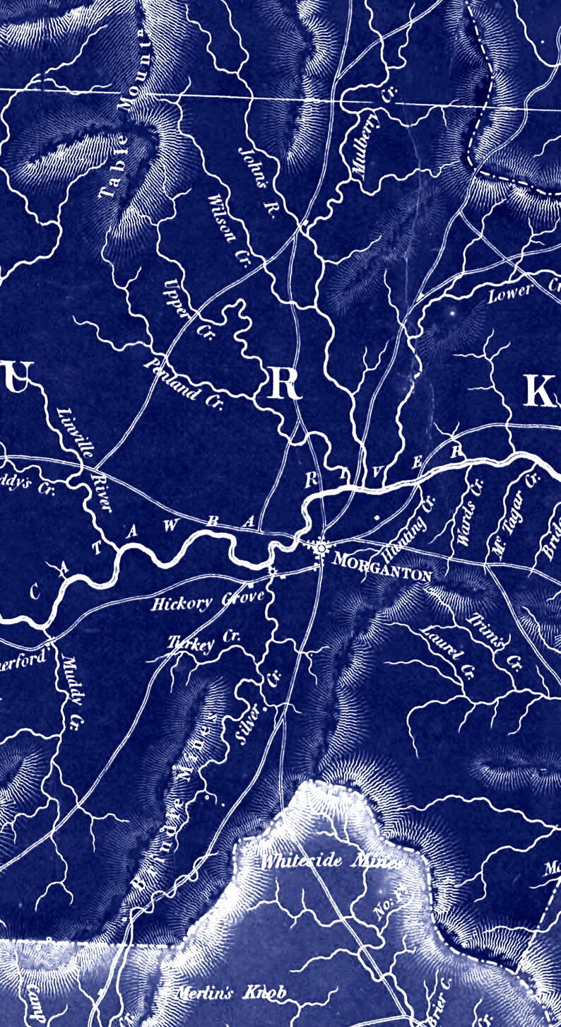 1833 North Carolina map reprint , Tar Heel map gift, 3 sizes (printed in 3 pieces) up to 90x36" & 3 color choices - sold UNFRAMED image 9