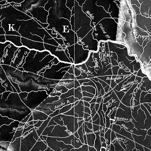 1833 North Carolina map reprint , Tar Heel map gift, 3 sizes (printed in 3 pieces) up to 90x36" & 3 color choices - sold UNFRAMED image 10