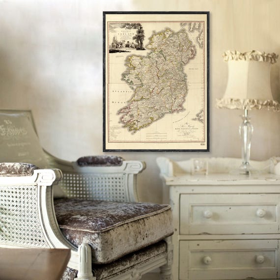 1797 Ireland Map Reprint Vintage Ireland Map Reprint 4 Etsy