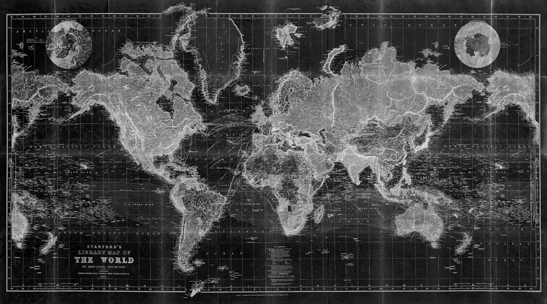 1898 World Map Reprint Mercator's Projection World Map - Etsy