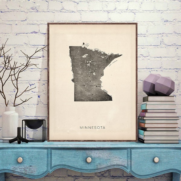 Old Minnesota Map - Etsy
