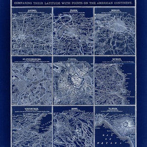 1887 Old World Cities #1 Map Reprint - Victorian-era World Cities Map ...
